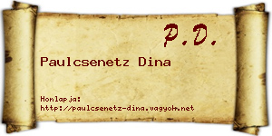 Paulcsenetz Dina névjegykártya